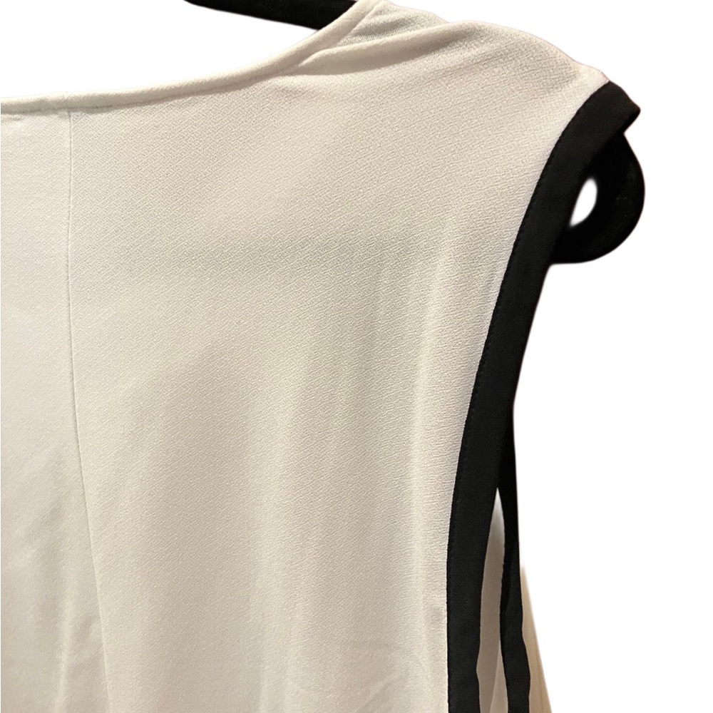 Halogen Cream Black Hem Sleeves Draped Blouse Size M - Picture 5 of 7